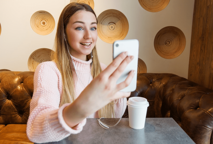 girl video chatting
